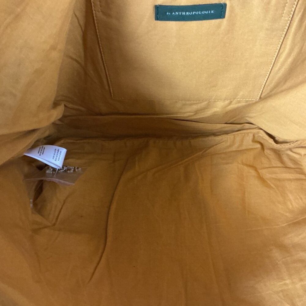 Anthropologie Aimee Gold Yellow Floral Embroidered Beaded Tote Bag NWOT - Picture 7 of 8